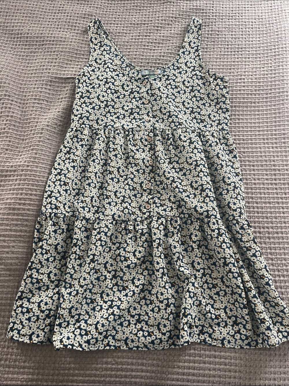 Good Luck Gem Navy and White Daisy Tiered Sundress